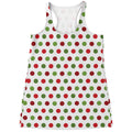 Merry Christmas Polka Dot Pattern Print Women's Racerback Tank Top
