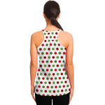 Merry Christmas Polka Dot Pattern Print Women's Racerback Tank Top