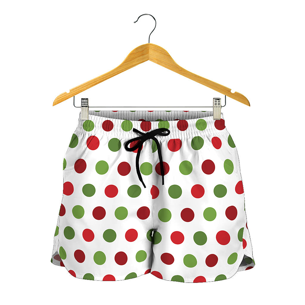 Merry Christmas Polka Dot Pattern Print Women's Shorts