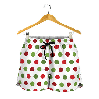 Merry Christmas Polka Dot Pattern Print Women's Shorts