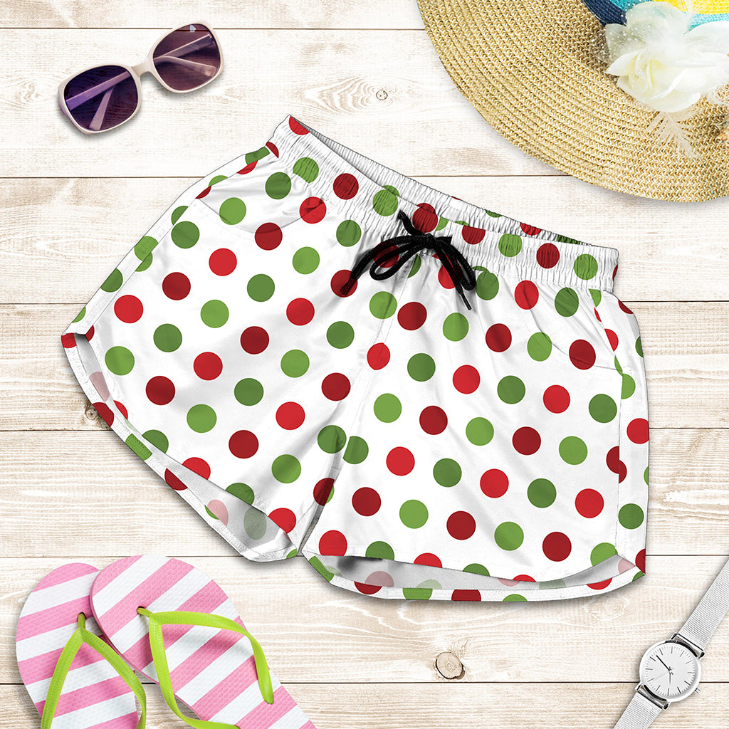 Merry Christmas Polka Dot Pattern Print Women's Shorts