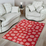 Merry Christmas Snowflakes Pattern Print Area Rug