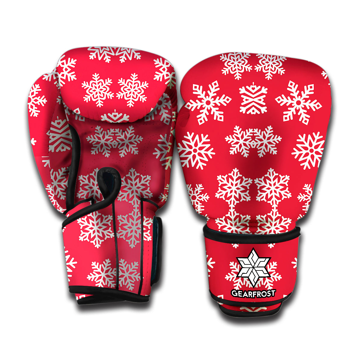 Merry Christmas Snowflakes Pattern Print Boxing Gloves