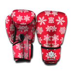 Merry Christmas Snowflakes Pattern Print Boxing Gloves