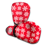 Merry Christmas Snowflakes Pattern Print Boxing Gloves