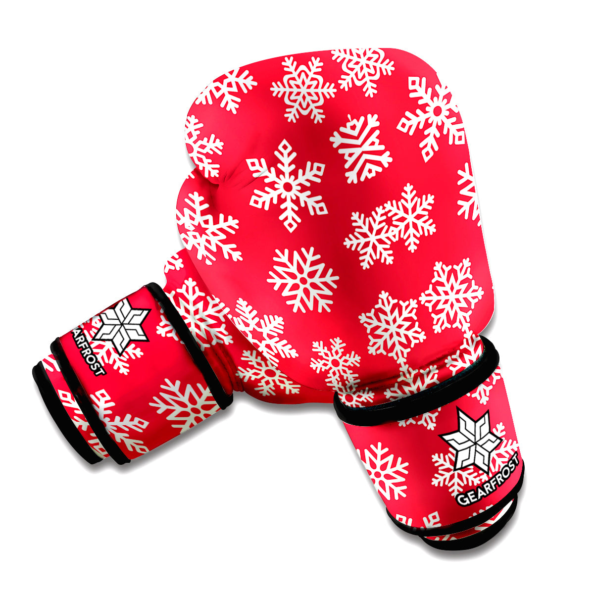 Merry Christmas Snowflakes Pattern Print Boxing Gloves