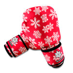 Merry Christmas Snowflakes Pattern Print Boxing Gloves