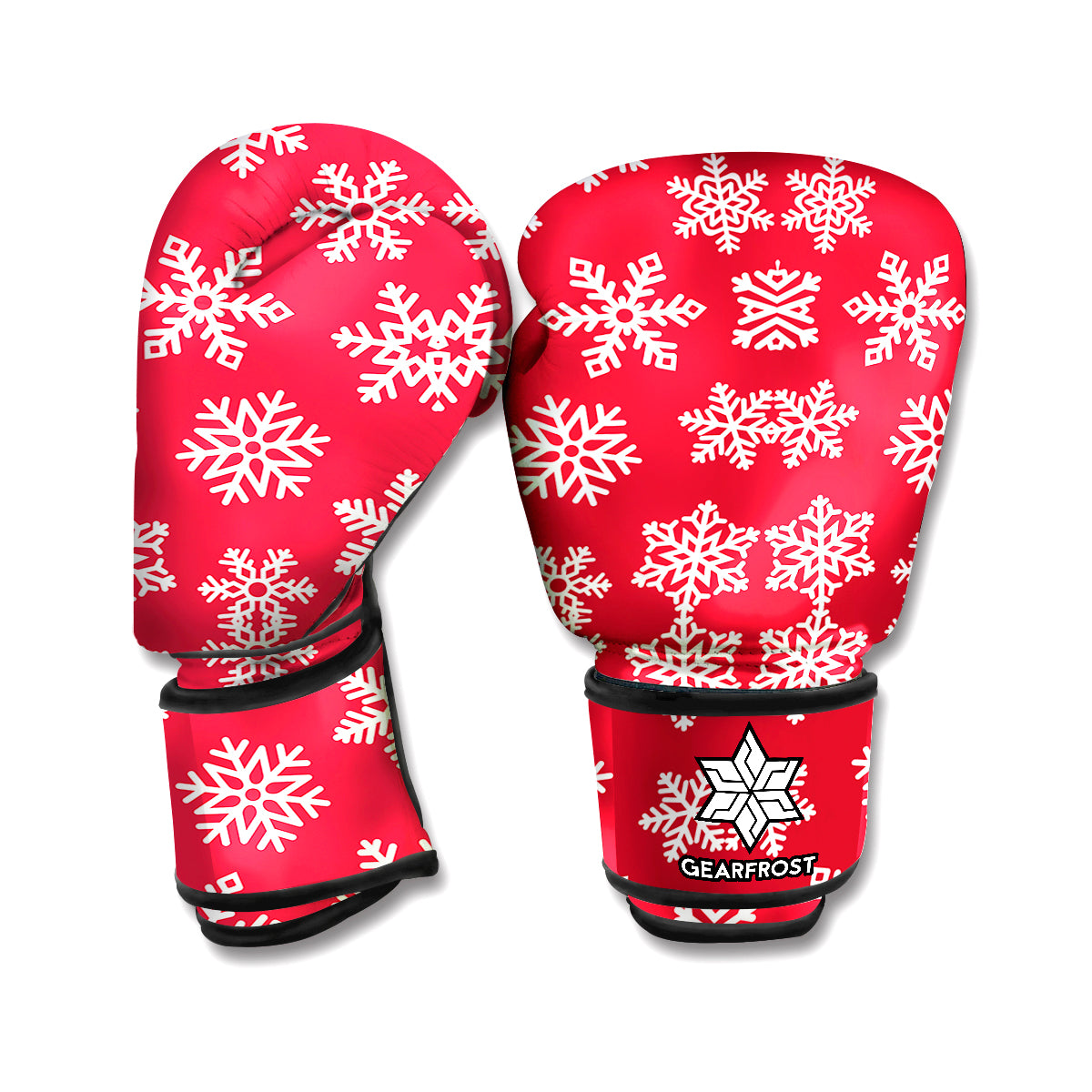 Merry Christmas Snowflakes Pattern Print Boxing Gloves