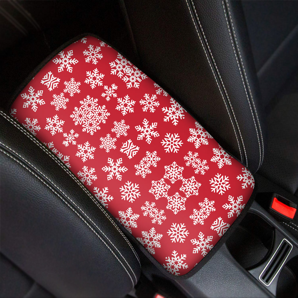 Merry Christmas Snowflakes Pattern Print Car Center Console Cover