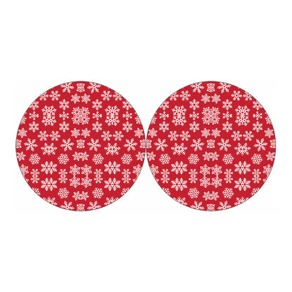 Merry Christmas Snowflakes Pattern Print Car Coasters