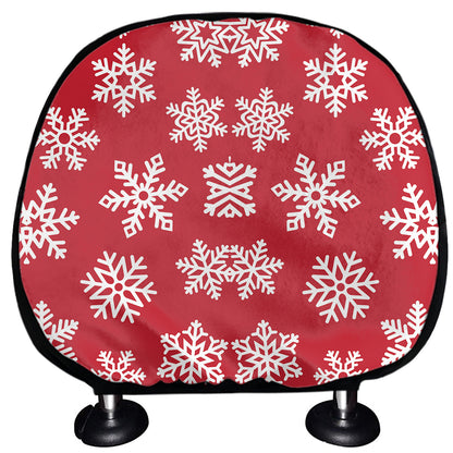 Merry Christmas Snowflakes Pattern Print Car Headrest Covers