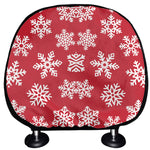 Merry Christmas Snowflakes Pattern Print Car Headrest Covers