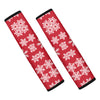 Merry Christmas Snowflakes Pattern Print Car Seat Belt Covers