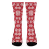 Merry Christmas Snowflakes Pattern Print Crew Socks
