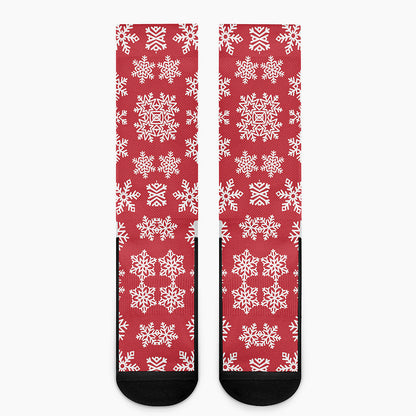 Merry Christmas Snowflakes Pattern Print Crew Socks