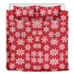 Merry Christmas Snowflakes Pattern Print Duvet Cover Bedding Set
