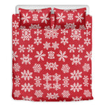 Merry Christmas Snowflakes Pattern Print Duvet Cover Bedding Set