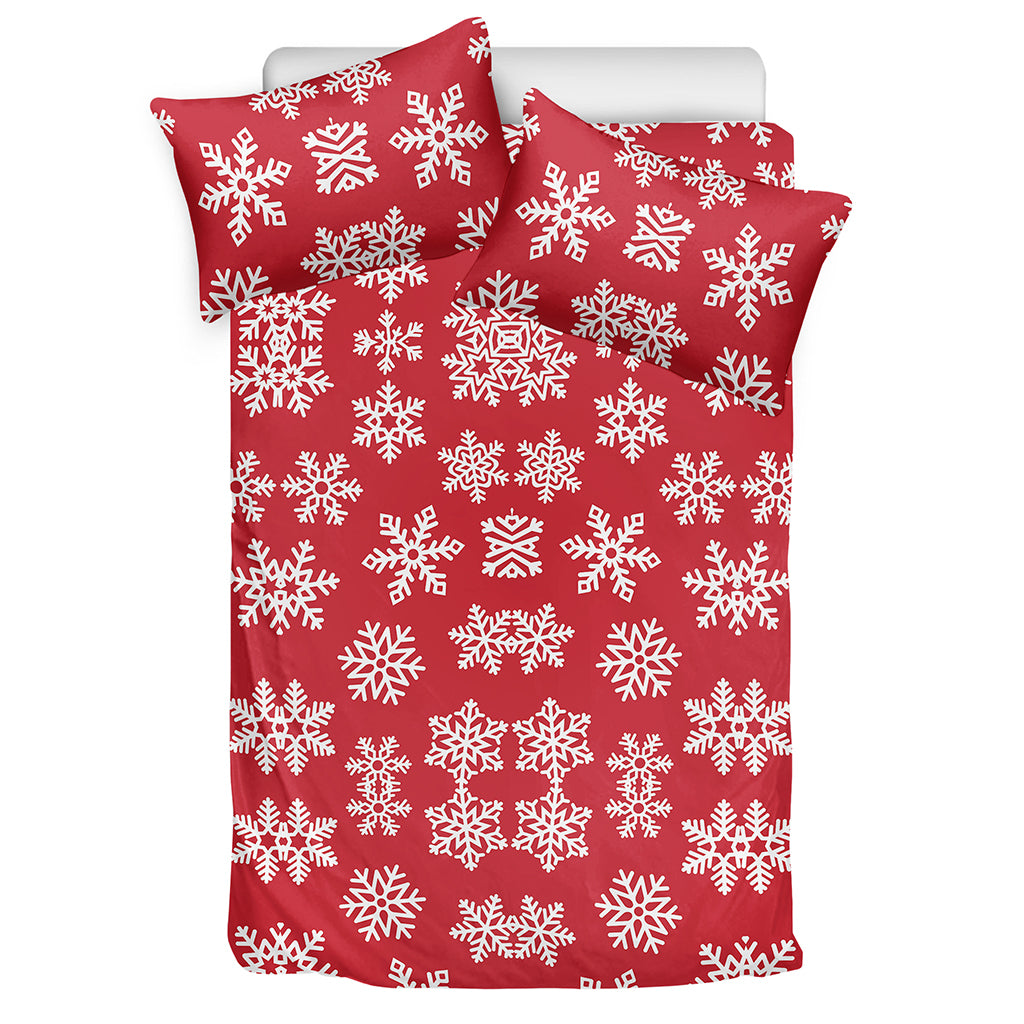 Merry Christmas Snowflakes Pattern Print Duvet Cover Bedding Set