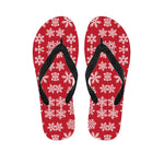 Merry Christmas Snowflakes Pattern Print Flip Flops