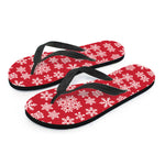Merry Christmas Snowflakes Pattern Print Flip Flops