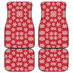 Merry Christmas Snowflakes Pattern Print Front and Back Car Floor Mats