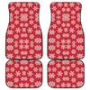 Merry Christmas Snowflakes Pattern Print Front and Back Car Floor Mats