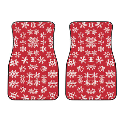 Merry Christmas Snowflakes Pattern Print Front Car Floor Mats