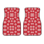 Merry Christmas Snowflakes Pattern Print Front Car Floor Mats