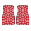 Merry Christmas Snowflakes Pattern Print Front Car Floor Mats