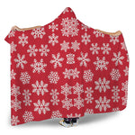 Merry Christmas Snowflakes Pattern Print Hooded Blanket