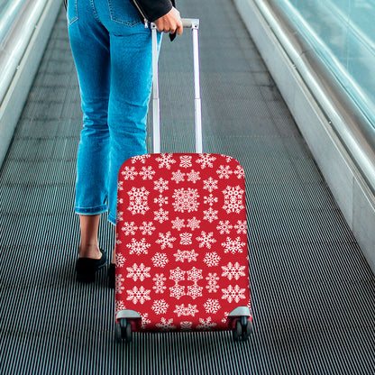 Merry Christmas Snowflakes Pattern Print Luggage Cover