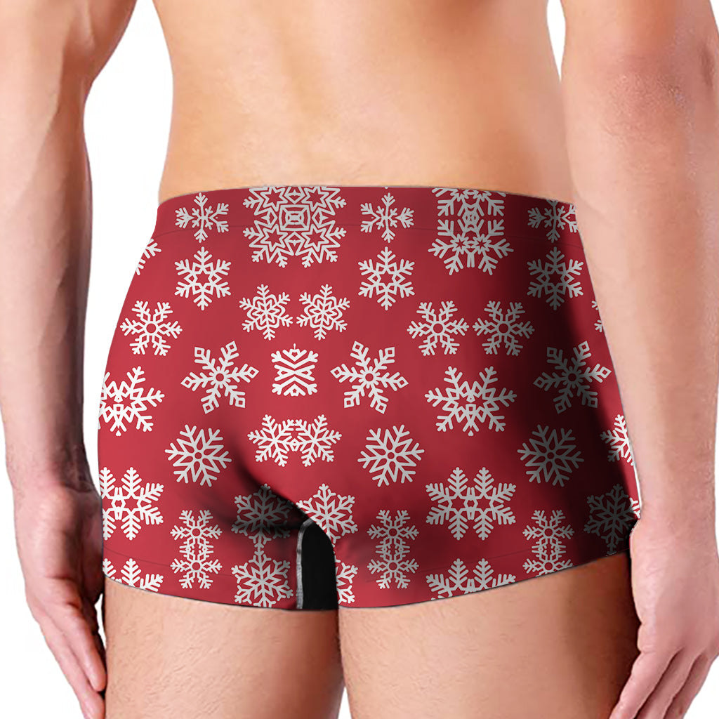 Merry Christmas Snowflakes Pattern Print Men's Boxer Briefs
