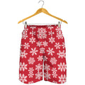 Merry Christmas Snowflakes Pattern Print Men's Shorts