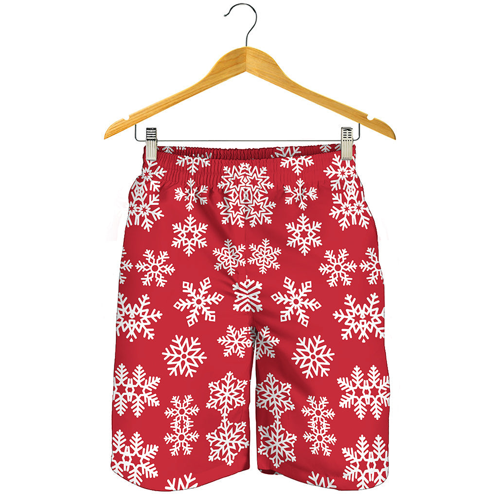 Merry Christmas Snowflakes Pattern Print Men's Shorts