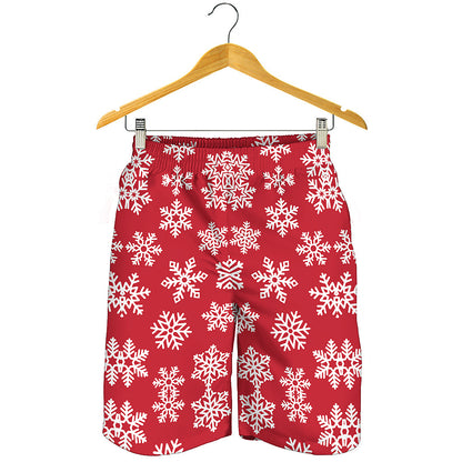 Merry Christmas Snowflakes Pattern Print Men's Shorts