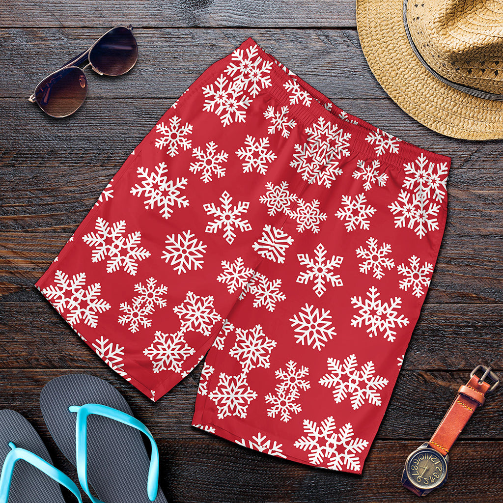 Merry Christmas Snowflakes Pattern Print Men's Shorts