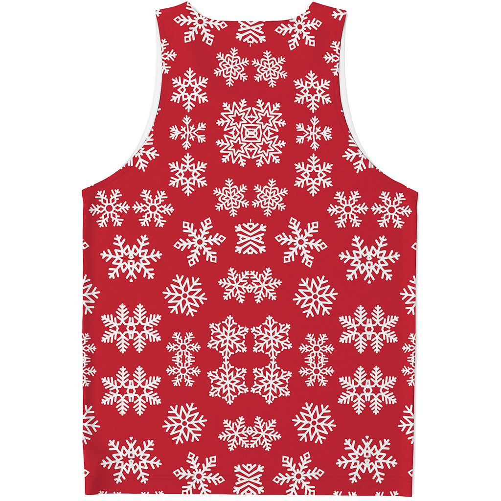 Merry Christmas Snowflakes Pattern Print Men's Tank Top