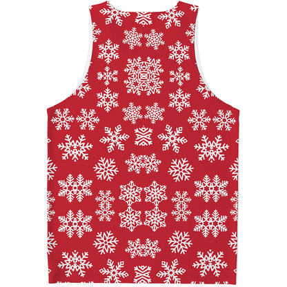 Merry Christmas Snowflakes Pattern Print Men's Tank Top