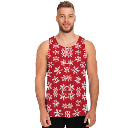 Merry Christmas Snowflakes Pattern Print Men's Tank Top