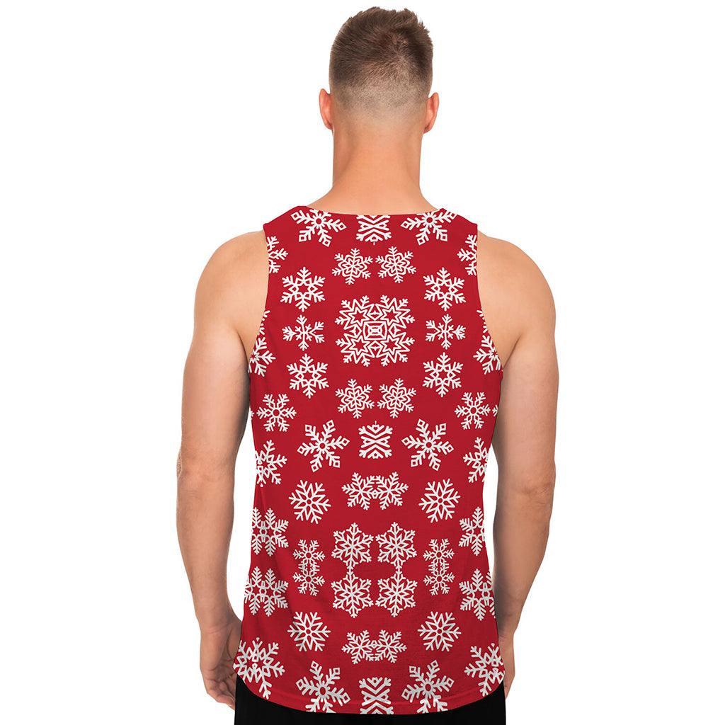 Merry Christmas Snowflakes Pattern Print Men's Tank Top