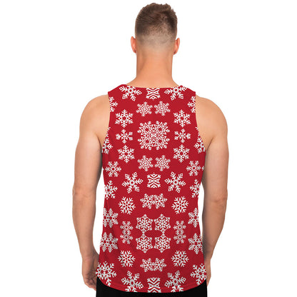 Merry Christmas Snowflakes Pattern Print Men's Tank Top