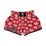 Merry Christmas Snowflakes Pattern Print Muay Thai Boxing Shorts