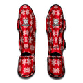 Merry Christmas Snowflakes Pattern Print Muay Thai Shin Guards