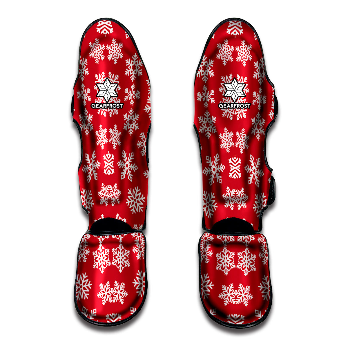 Merry Christmas Snowflakes Pattern Print Muay Thai Shin Guard