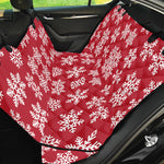 Merry Christmas Snowflakes Pattern Print Pet Car Back Seat Cover