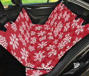 Merry Christmas Snowflakes Pattern Print Pet Car Back Seat Cover