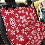 Merry Christmas Snowflakes Pattern Print Pet Car Back Seat Cover