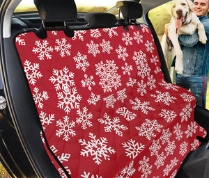 Merry Christmas Snowflakes Pattern Print Pet Car Back Seat Cover