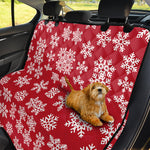 Merry Christmas Snowflakes Pattern Print Pet Car Back Seat Cover