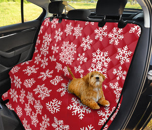 Merry Christmas Snowflakes Pattern Print Pet Car Back Seat Cover